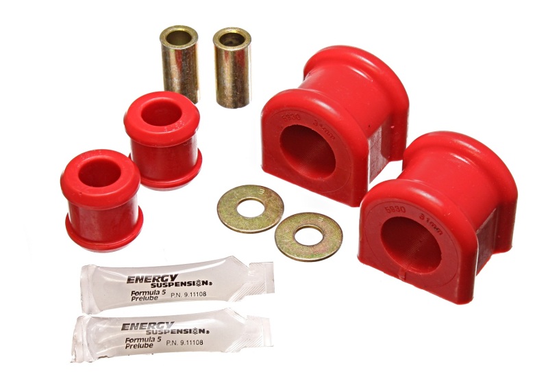 Energy Suspension 07-11 Jeep Wrangler JK Red Front 31mm Sway Bar and End Link Bushing Set thumbnail 6