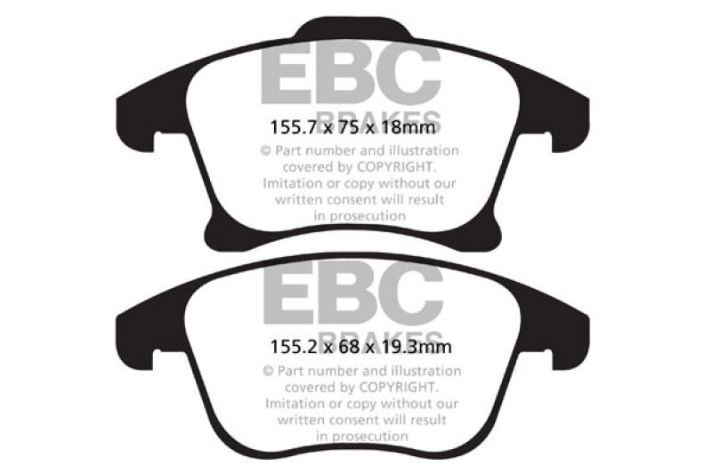 EBC 13+ Ford Fusion 1.6 Turbo Redstuff Front Brake Pads thumbnail 4