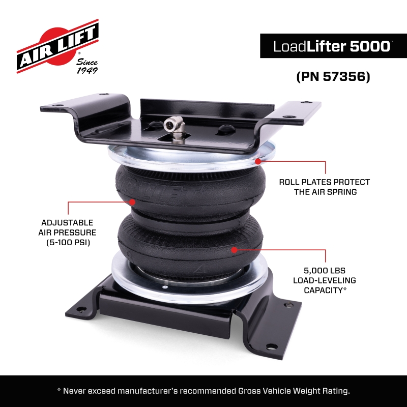 Air Lift 24-26 Ford Ranger 4WD LoadLifter 5000 Air Spring Kit thumbnail 6