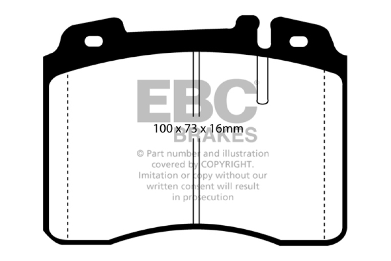 EBC 95-97 Mercedes-Benz C36 AMG (W202) 3.6 Yellowstuff Front Brake Pads thumbnail 5