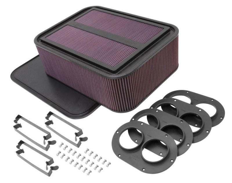 K&N Custom Racing Assembly Generation 2 Carbon Fiber Air Box - Large w/ 2.75in Air Horn thumbnail 2