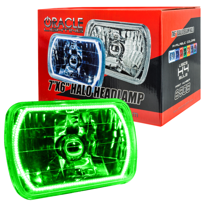 Oracle Pre-Installed Lights 7x6 IN. Sealed Beam - Green Halo thumbnail 4
