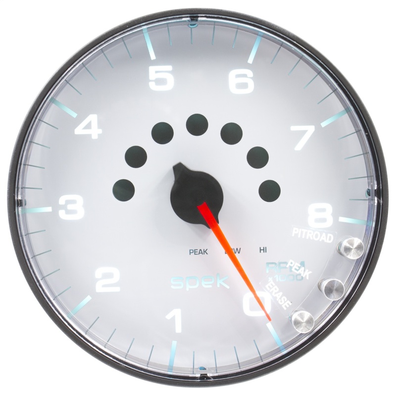 Autometer Spek-Pro Gauge Tachometer 5in 8K Rpm W/Shift Light & Peak Mem White/Black thumbnail 9