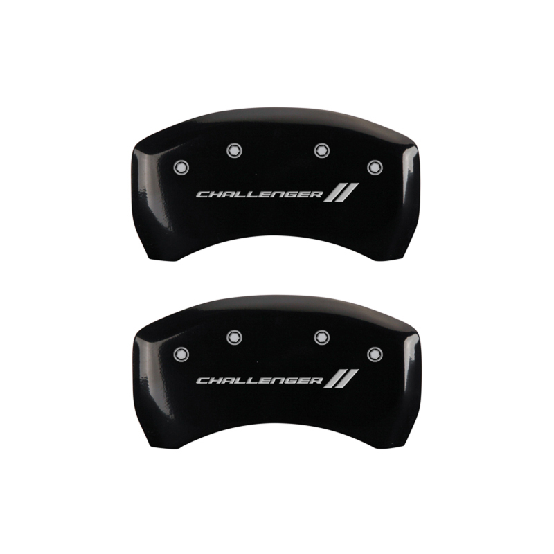 MGP 4 Caliper Covers Engraved Front & Rear With stripes/Challenger Black finish silver ch thumbnail 6