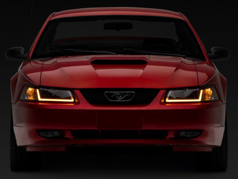 Raxiom 99-04 Ford Mustang Axial Series Headlights w/ Sequential LED Bar- Black Housing (Clear Lens) thumbnail 9