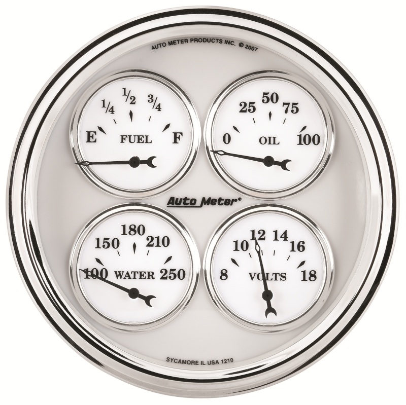 AutoMeter Gauge Quad 5in. 240 Ohm(e) to 33 Ohm(f) Elec Old Tyme White II thumbnail 7