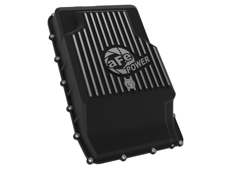 aFe 17-24 Ford F-150 10R60/10R80 Pro Series Rear Transmission Pan Black w/ Machined Fins thumbnail 4