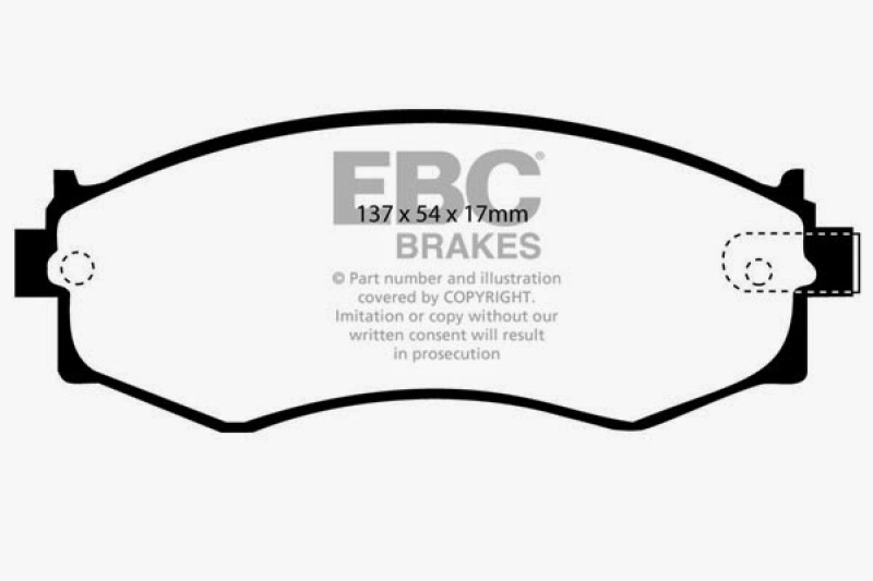 EBC 91-97 Infiniti G20 2.0 Redstuff Front Brake Pads thumbnail 3