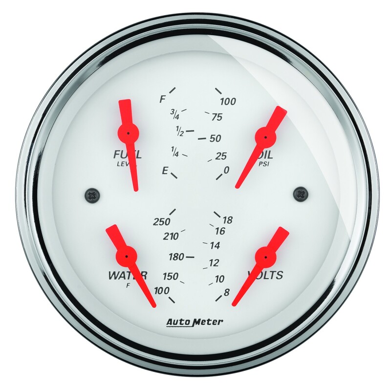 Autometer Arctic White 5in Quad GA, Fuel Level, 0-90 OHM thumbnail 2