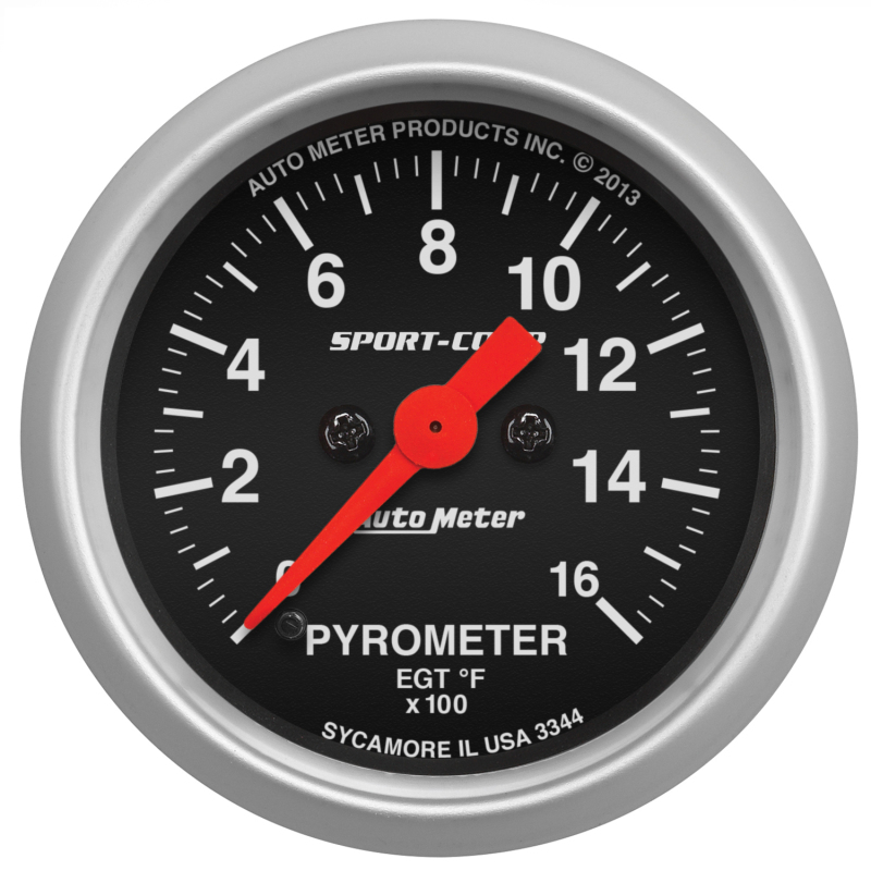 Autometer Sport-Comp 52mm 0-1600 Deg F Electronic EGT Gauge Kit thumbnail 4