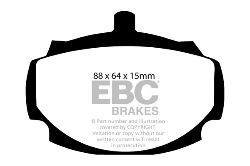 EBC 62-81 Mg MGB 1.8 Yellowstuff Front Brake Pads thumbnail 5