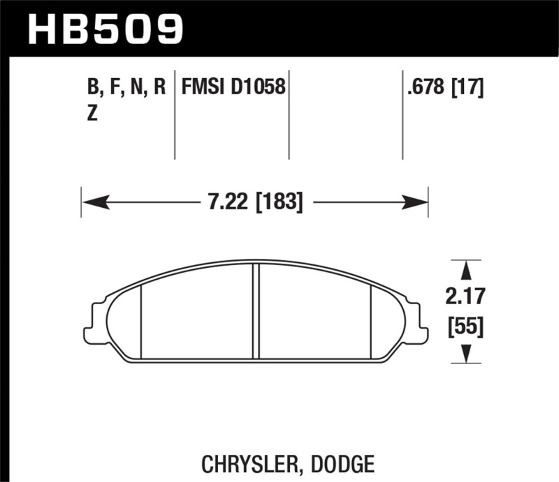 Hawk 05 Chrysler 300C w/ Perf. and HD Suspension HPS Street Front Brake Pads thumbnail 4