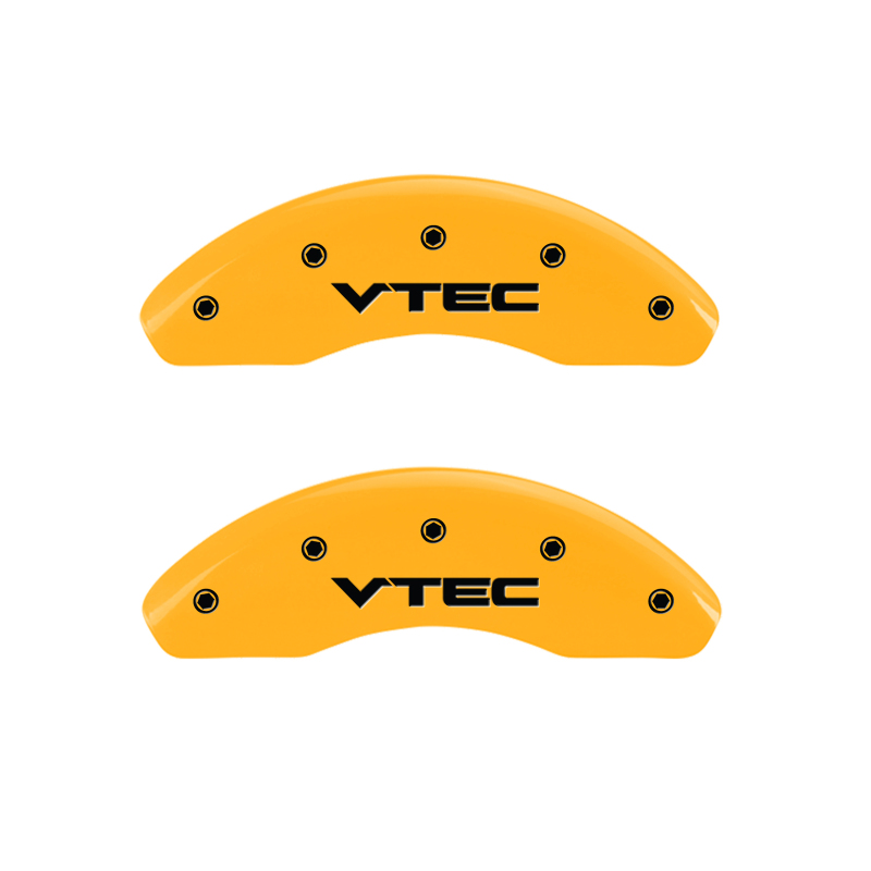 MGP 4 Caliper Covers Engraved Front & Rear Vtech Yellow Finish Black Char 2007 Honda Accord thumbnail 6