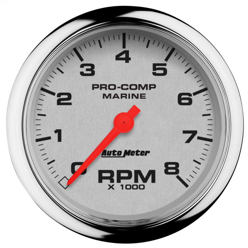 Autometer Marine Chrome Ultra-Lite 3-3/8in 8k RPM Tachometer Gauge thumbnail 5