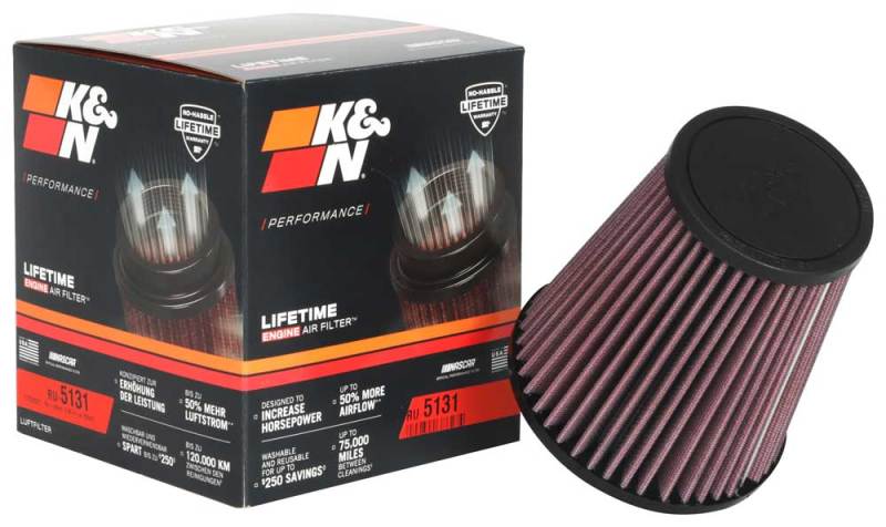 K&N Universal Clamp-On Air Filter 2-3/4in FLG / 5-1/16in B / 3-1/2in T / 5-1/2in H thumbnail 4