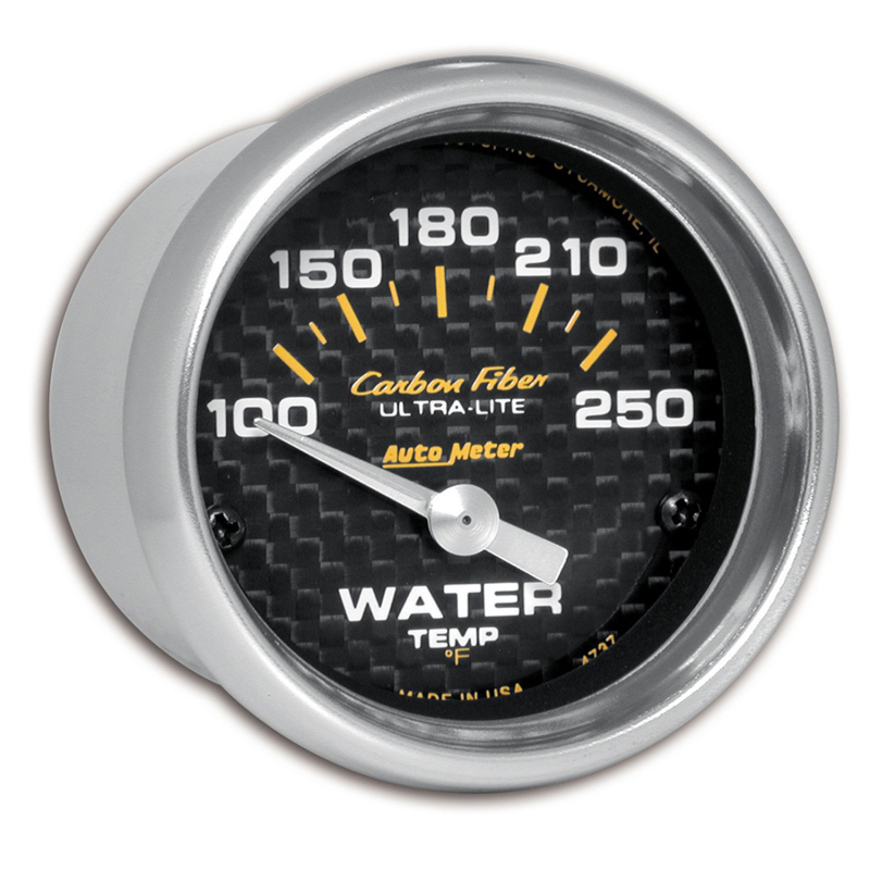 Autometer Carbon Fiber 52mm 100-250 Deg F Electronic Water Temp Gauge thumbnail 3