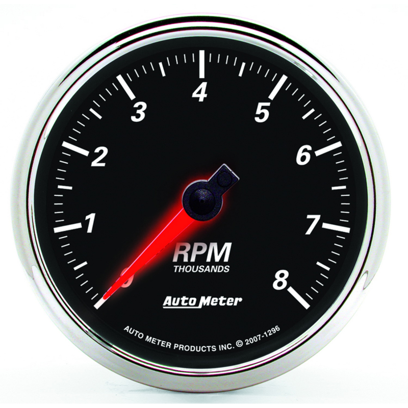 Autometer Designer Black II 3 3/8in 8000 RPM In-Dash Tachometer thumbnail 3