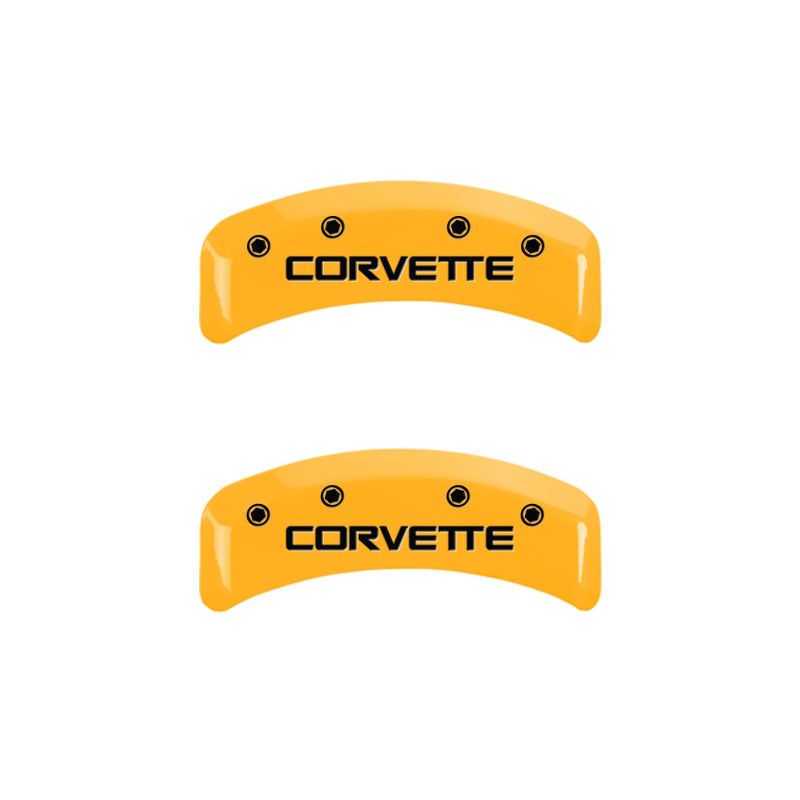 MGP 4 Caliper Covers Engraved F & R C4/Corvette Yellow Finish Black Char 1988 Chevrolet Corvette thumbnail 6