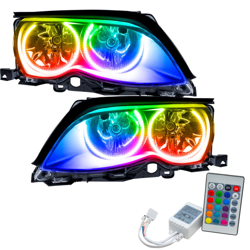 Oracle 02-05 BMW 3 Series SMD HL - Black - ColorSHIFT w/ Simple Controller thumbnail 2