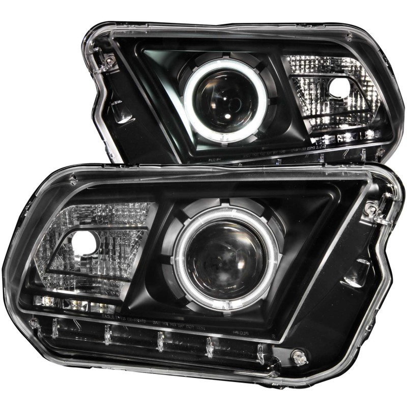 ANZO 2010-2014 Ford Mustang Projector Headlights w/ Halo Black (CCFL) thumbnail 3