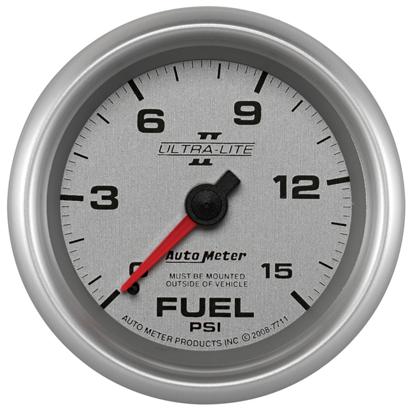 Autometer Ultra-Lite II 2 5/8in 0-15 PSI Mechanical Fuel Pressure Gauge thumbnail 4