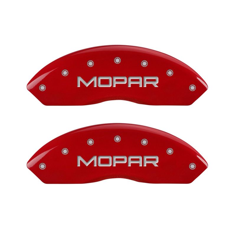 MGP 4 Caliper Covers Engraved Front and Rear: Red Powder Coat Finish, Silver Characters thumbnail 6