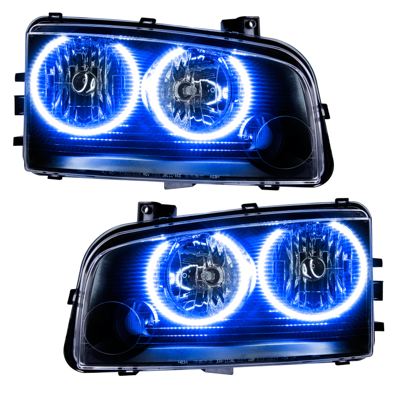 Oracle 05-10 Dodge Charger LED Headlight Halo Kit - Blue thumbnail 3