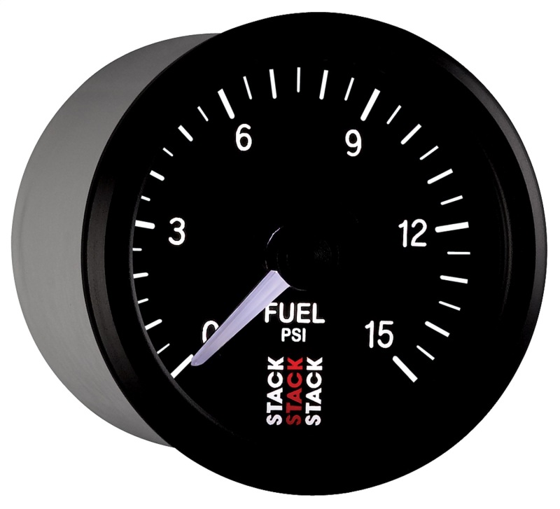 Autometer Stack 52mm 0-15 PSI 1/8in NPTF Male Pro Stepper Motor Fuel Pressure Gauge - Black thumbnail 5