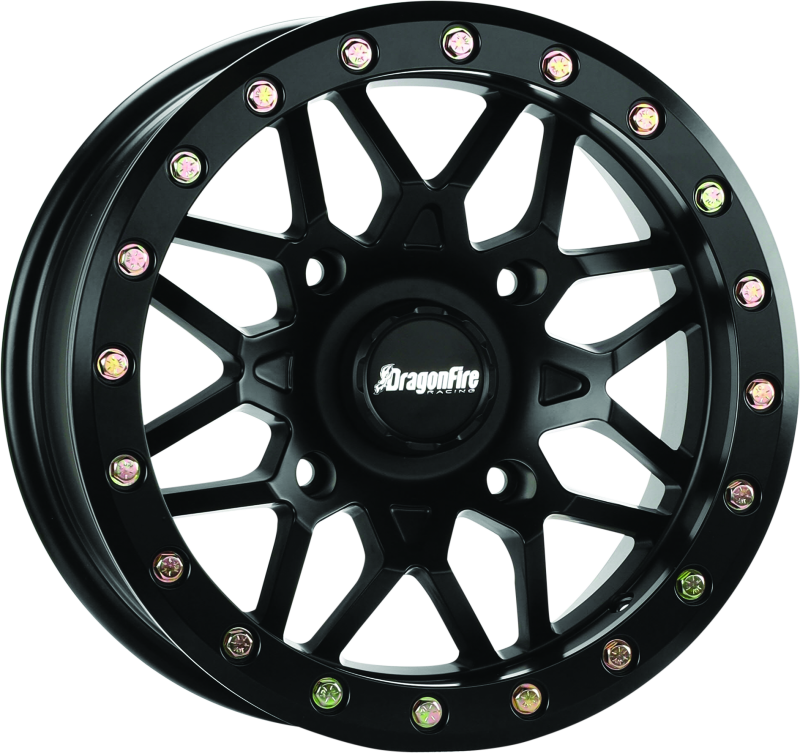 DragonFire Racing Typhon Wheel 15X10 4/137 5+5 +0 Machined Black thumbnail 4