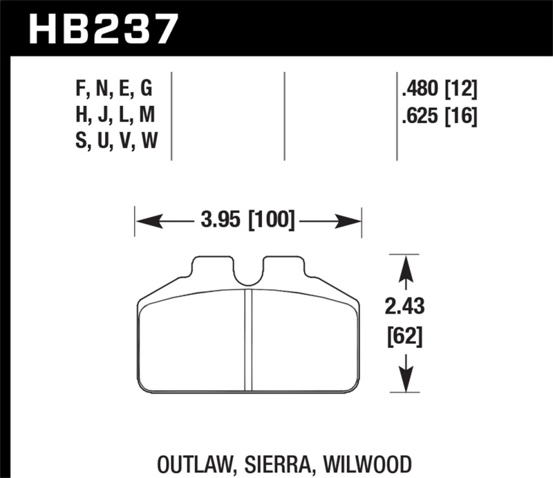 Hawk Performance Brake Pads HB237F.480 Disc Pad thumbnail 5
