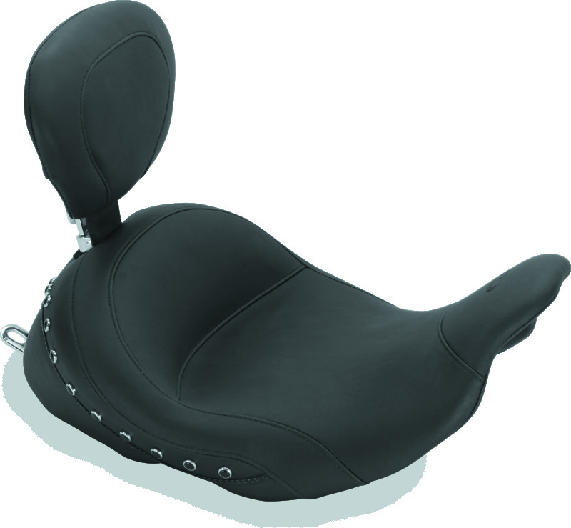 Mustang 08-21 Honda Electra Glide Std,Rd Glide,Rd King,Str Glide Lowdow Solo Seat Pearls - Black