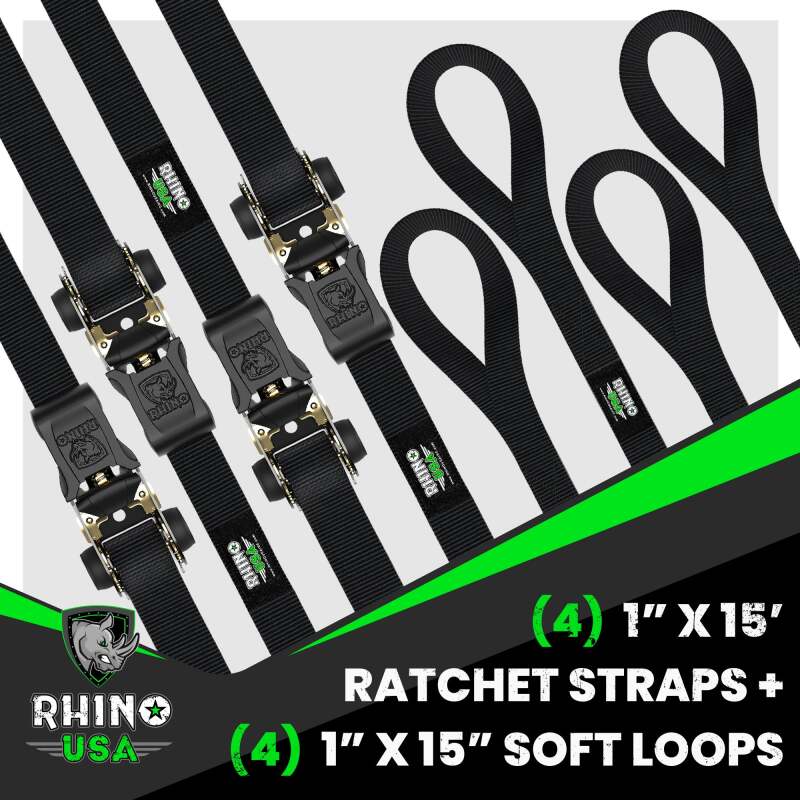 Rhino USA Medium Duty Ratchet Strap Tie-Down 4-Pack (Black)
Tie Strap