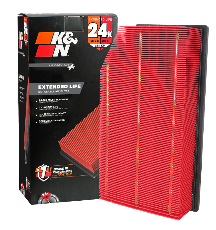 K&N Advantage Plus Air Filter 24K Miles Jeep Wrangler JL V6-3.6L F/I 18-24 thumbnail 3