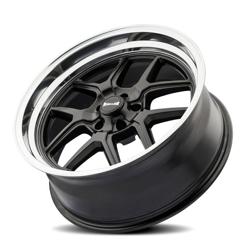 Ridler 610 20x8.5 / 5x127 BP / 0mm Offset / 83.82mm Hub Matte Black Polished Wheel