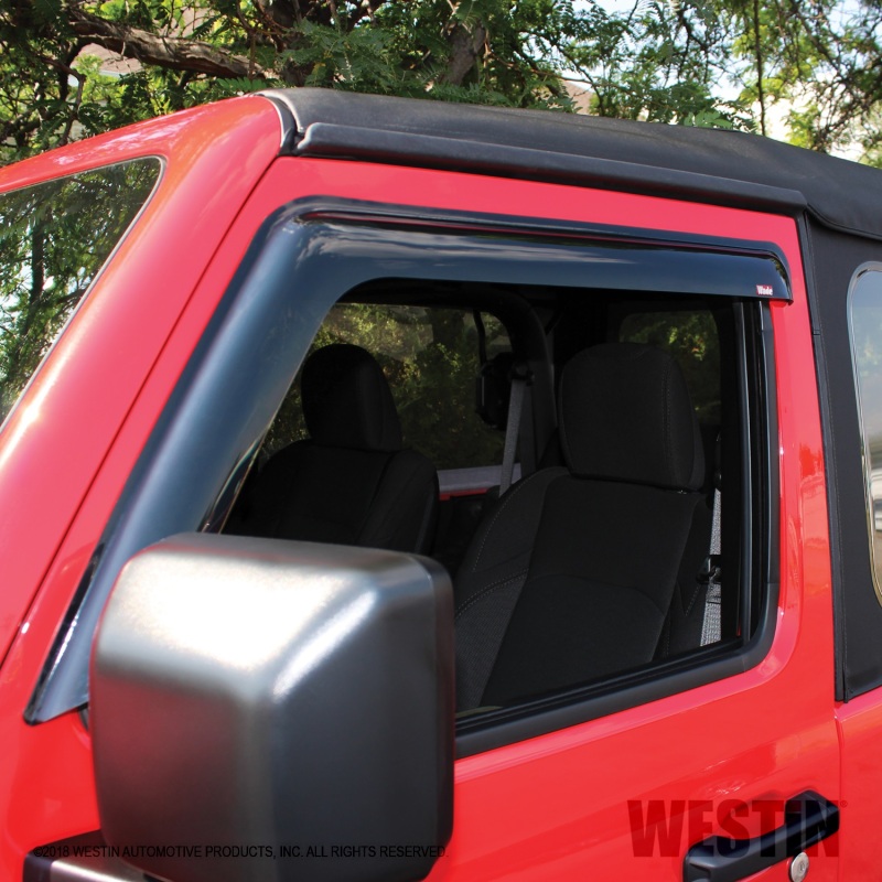 Westin 2018-2019 Jeep Wrangler JL Wade Slim Wind Deflector 2pc - Smoke thumbnail 9