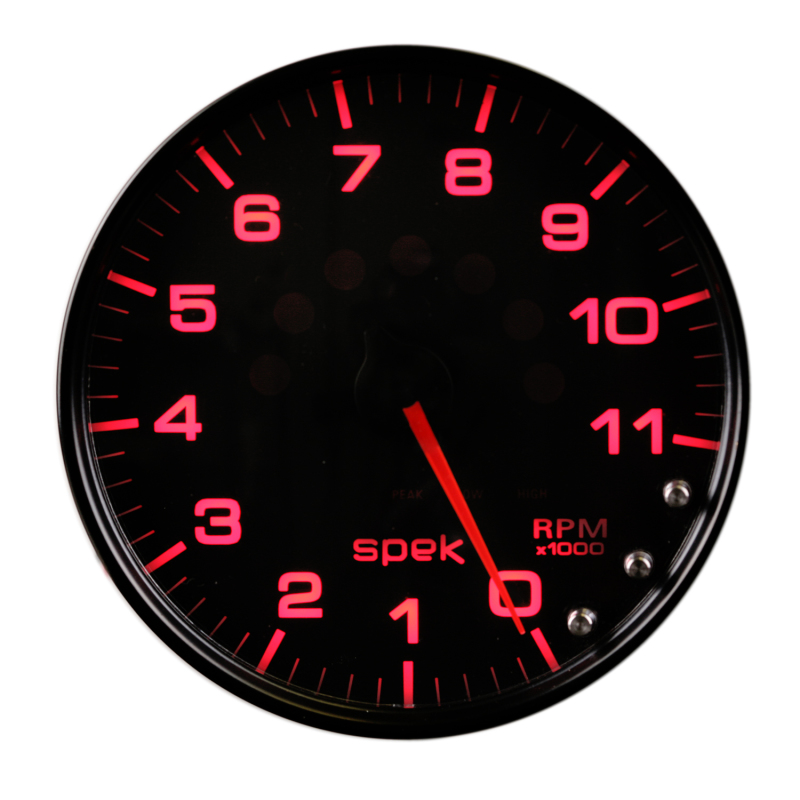 Autometer Spek-Pro Gauge Tachometer 5in 11K Rpm W/Shift Light & Peak Mem Black/Black thumbnail 5