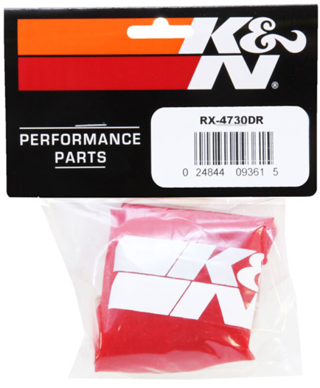 K&N Drycharger Air Filter Wrap Red 6in Base ID x 5in Top ID x 6.5in Height thumbnail 5