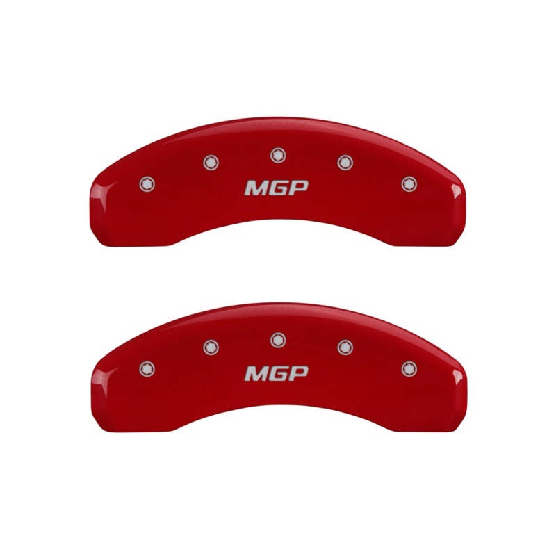 MGP 2 Caliper Covers MGP Red Finish Silver Characters 2018 Chevrolet Tahoe thumbnail 3