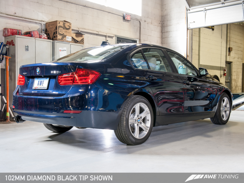 AWE Tuning 13-18 BMW 320i (F30) Touring Edition Exhaust w/ Performance Mid Pipe - Diamond Blk Tips thumbnail 5