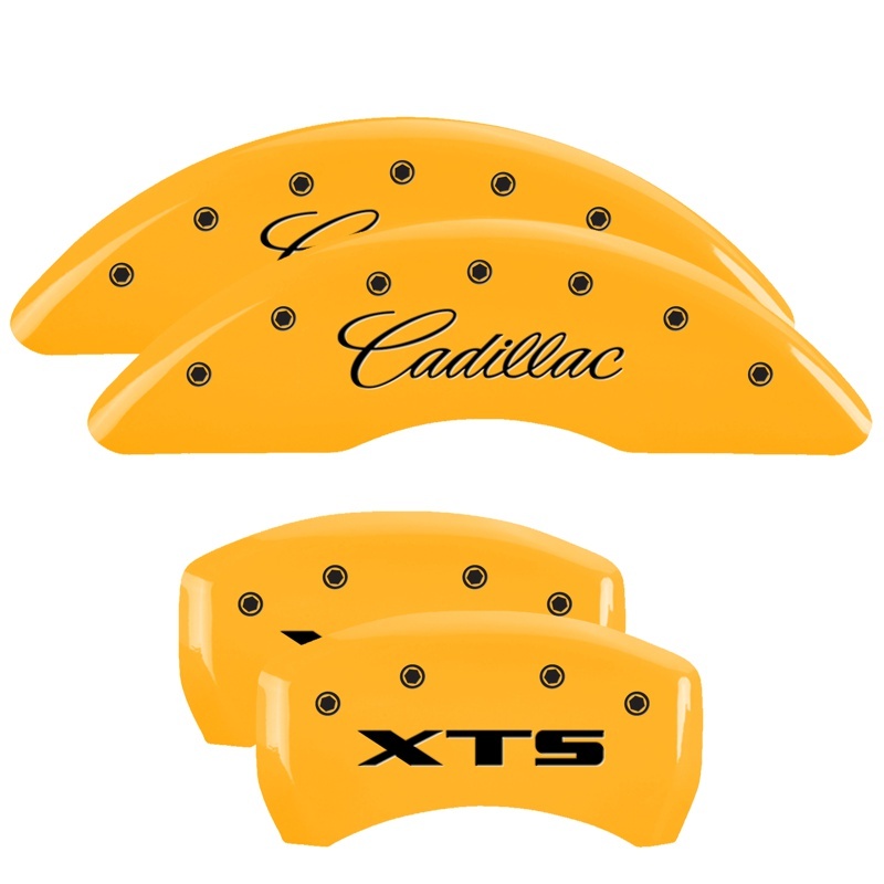 MGP 4 Caliper Covers Engraved Front & Rear GMC Yellow finish black ch thumbnail 7