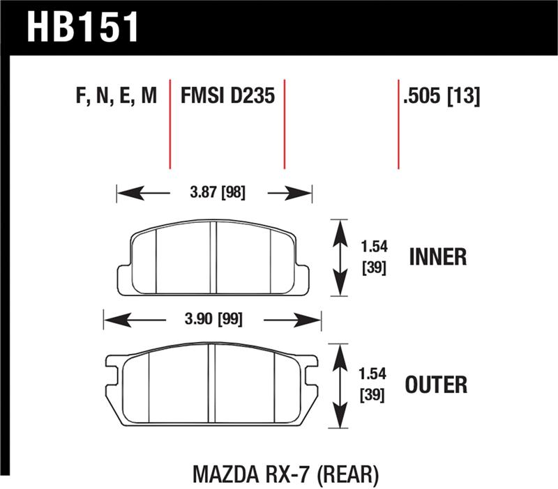HAWK Blue 9012 Brake Pad Sets