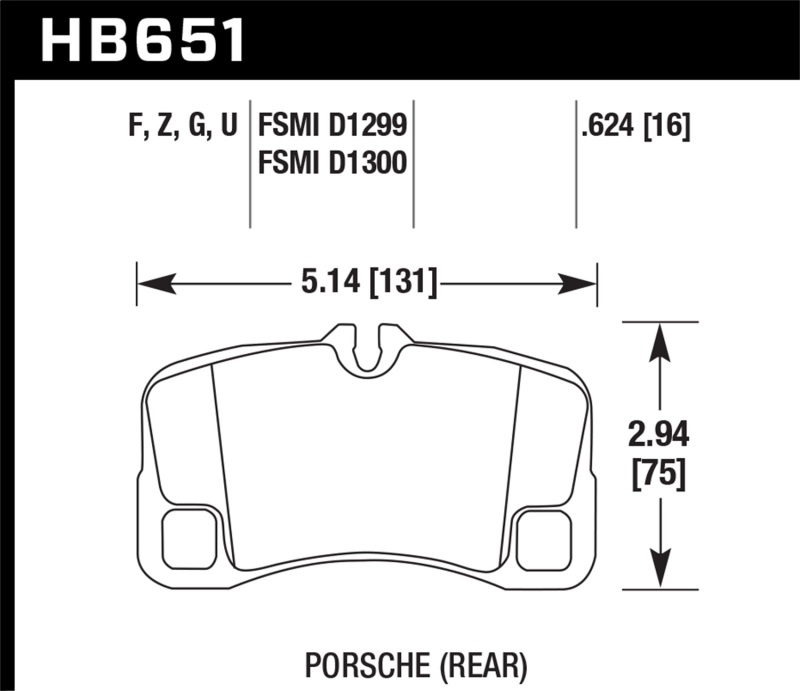Hawk 07-08 Porsche 911 Turbo/911 GT3/911 GT3 CUP Rear DTC-60 Race Brake Pads thumbnail 7