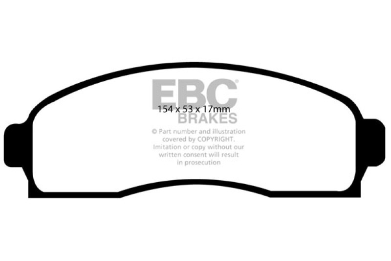 EBC 02-05 Ford Explorer 4.0 2WD Extra Duty Front Brake Pads thumbnail 2