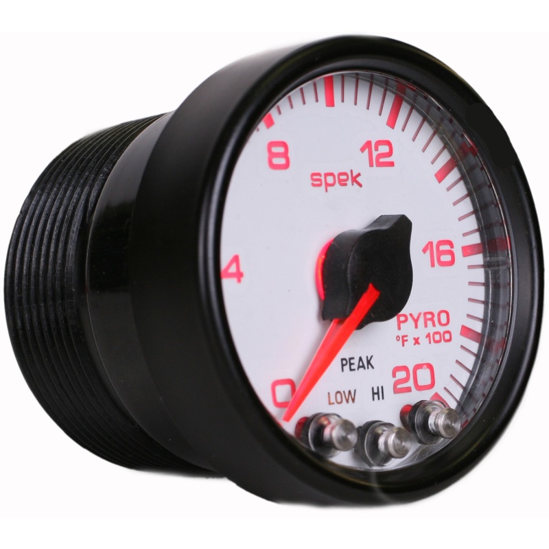 Autometer Spek-Pro Gauge Pyro. (Egt) 2 1/16in 2000f Stepper Motor W/Peak & Warn Wht/Blk thumbnail 8