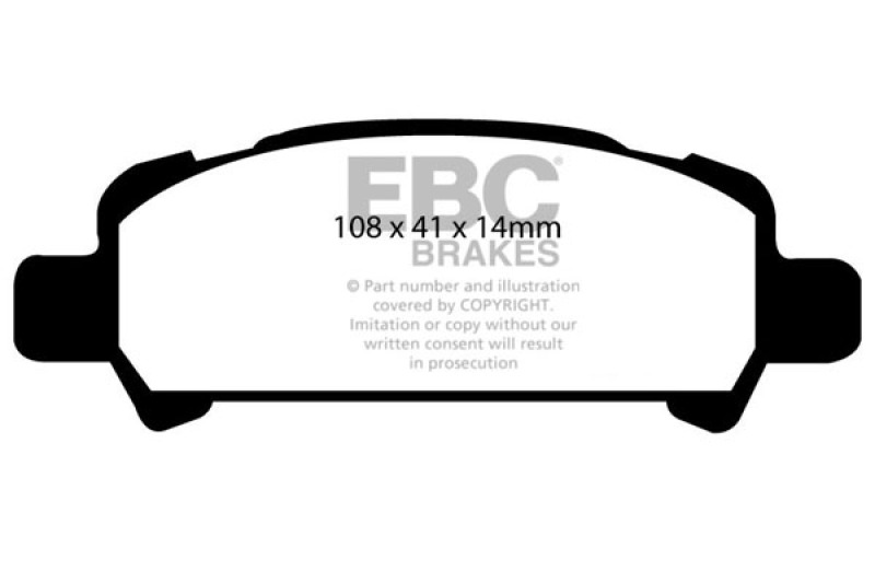 EBC 02-06 Subaru Baja 2.5 Ultimax2 Rear Brake Pads thumbnail 3