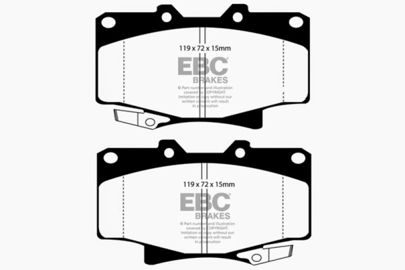 EBC 96-97 Lexus LX450 4.5 Yellowstuff Front Brake Pads thumbnail 6