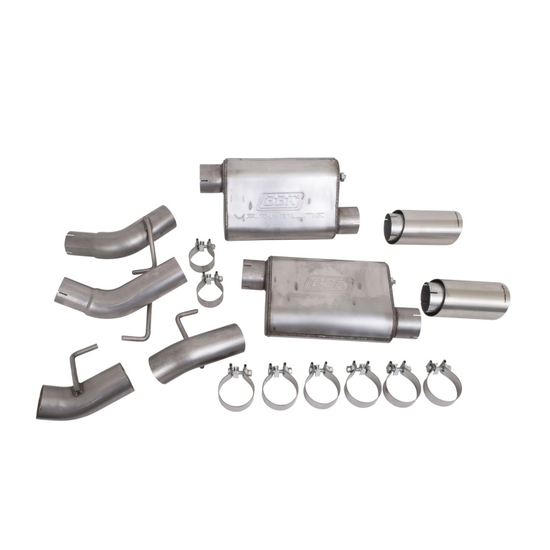BBK Vari-Tune Axle Back Exhaust Kit 2 Adjustable Performance Mufflers 2-3/4 Pipe 4 in. Tips thumbnail 8
