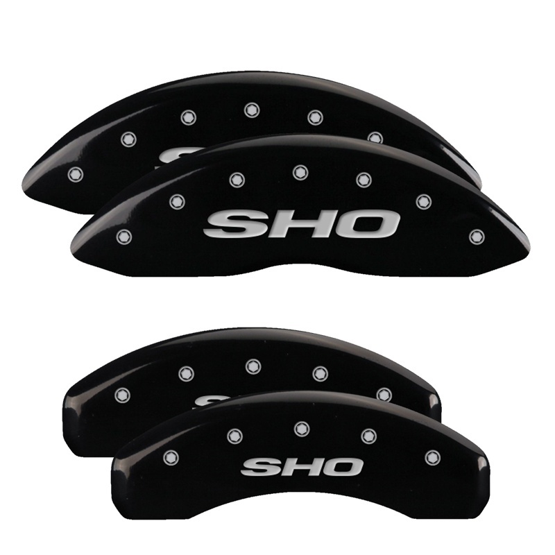 MGP 4 Caliper Covers Engraved Front & Rear Cobra Yellow Finish Black Char 2006 Ford Mustang thumbnail 7