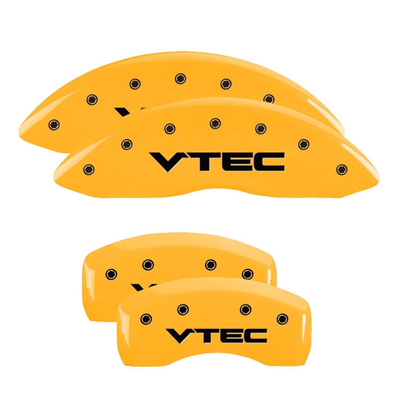 MGP 4 Caliper Covers Engraved Front & Rear Vtech Yellow Finish Black Char 2009 Honda Ridgeline thumbnail 6
