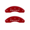 MGP Front set 2 Caliper Covers Engraved Front Sonic Red finish silver ch thumbnail 5